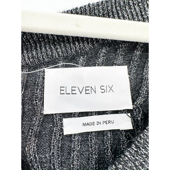 Eleven Six Nova Alpaca Metallic Lurex Blend Gray One Shoulder Sweater Size L - Picture 4 of 5